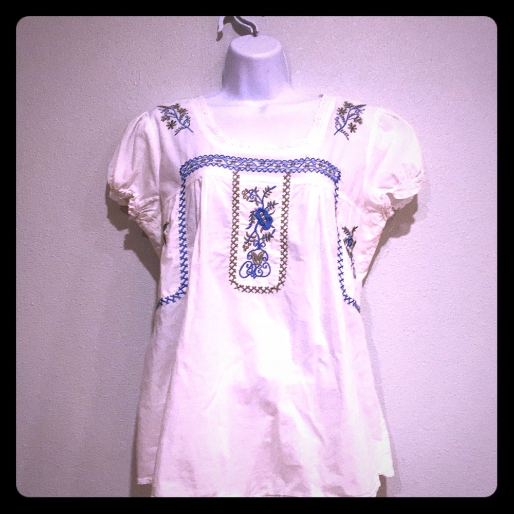 Dress Barn Blouse with embroidery on front